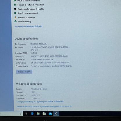 Broken MSI MS-1771 i7-4700HQ 2.4GHz 16GB RAM 128GB SSD 750GB HDD GTX 765M Bad Battery