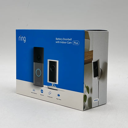 New Ring Battery Doorbell With Indoor Cam Plus Doorbell Camera Black (2nd Gen)