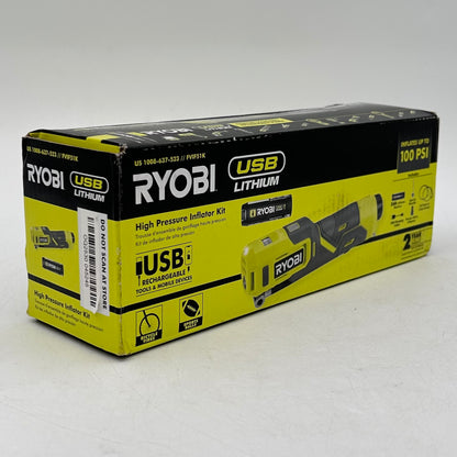 New Ryobi FVIF51K 4V High Pressure Inflator Kit