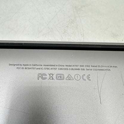 2017 Apple MacBook Pro 15" i7-7700HQ 2.8GHz 16GB RAM 256GB SSD Space Gray READ