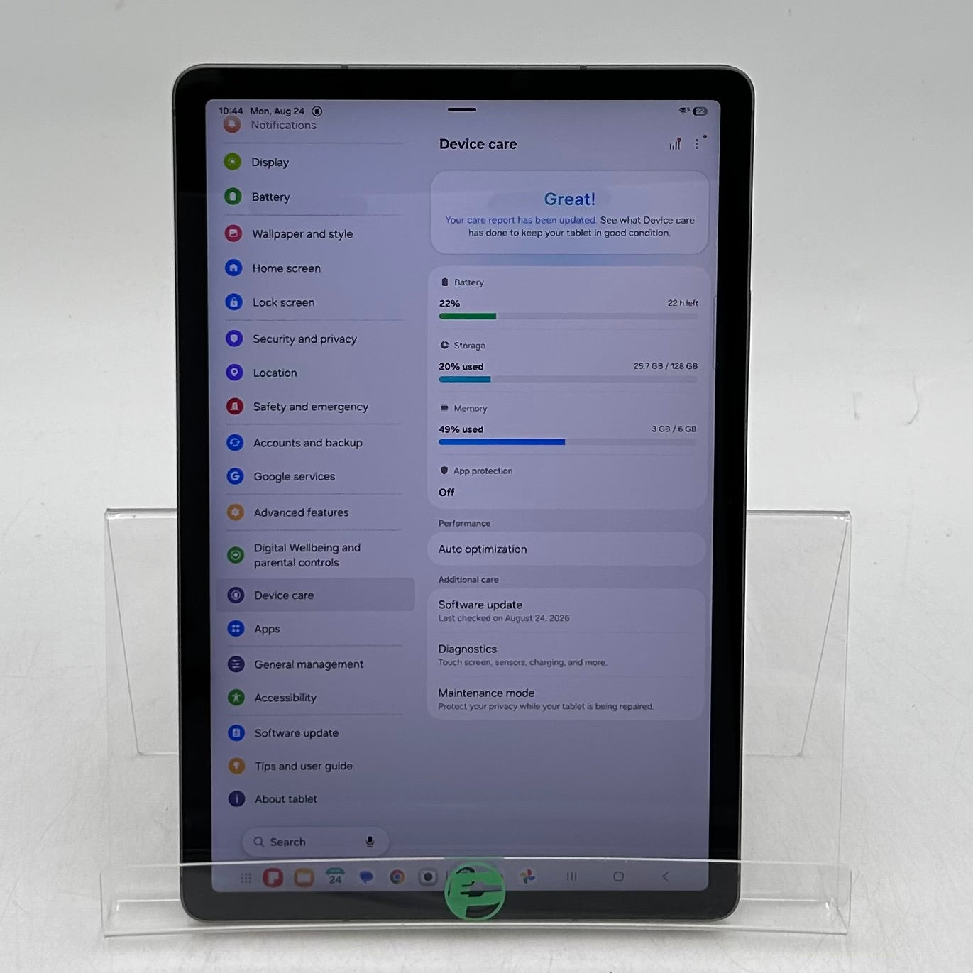 WiFi Only Samsung Galaxy Tab S9 FE 10.9" 128GB Graphite SM-X510