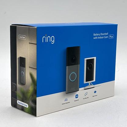 New Ring Battery Doorbell With Indoor Cam Plus Doorbell Camera Black (2nd Gen)