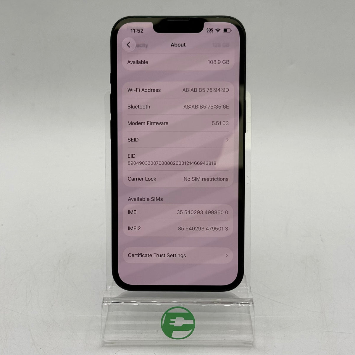 Factory Unlocked Apple iPhone 13 128GB Midnight MLA23LL/A