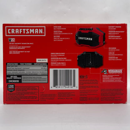 New Craftsman CMCR001B 20V MAX Bluetooth Speaker