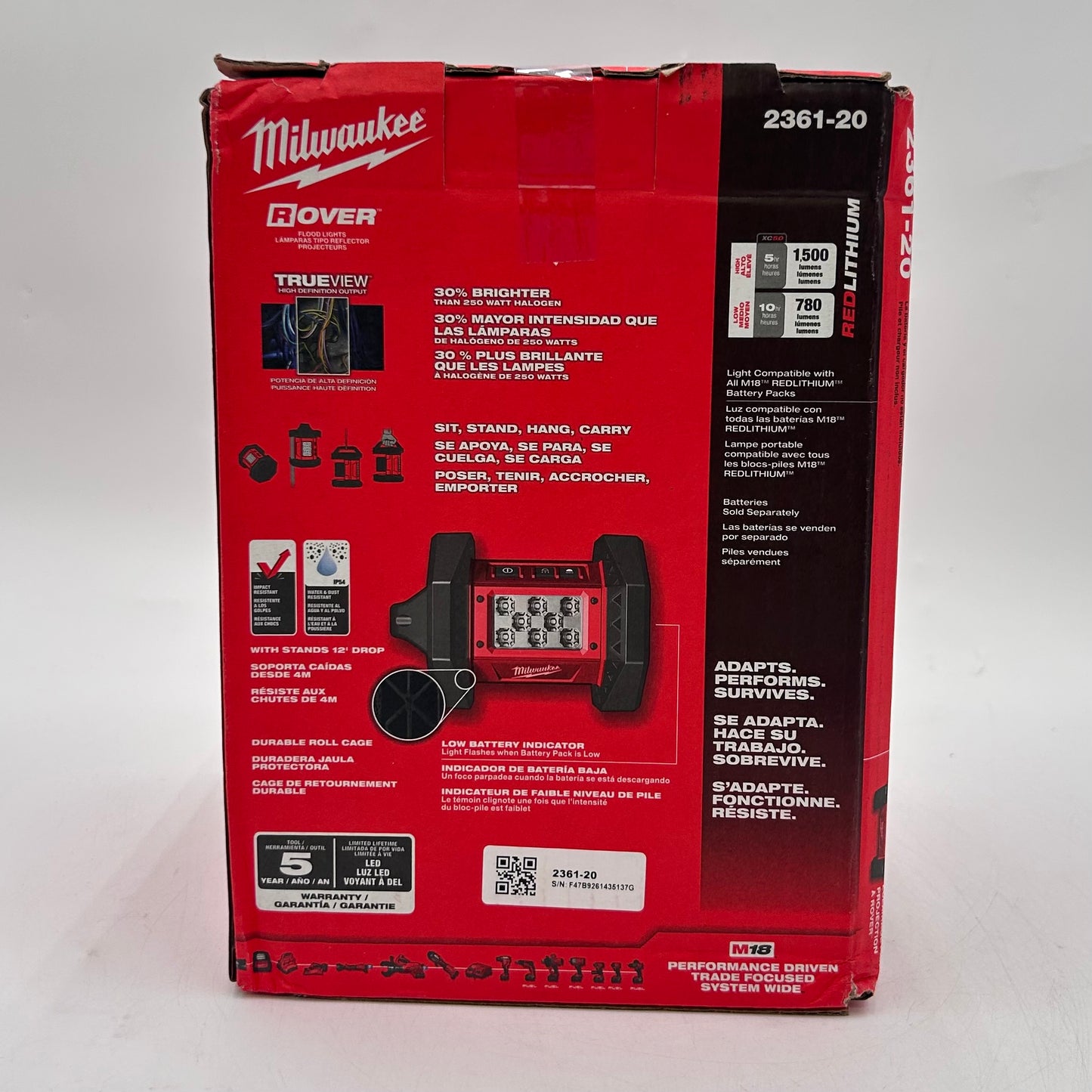New Milwaukee 2361-20 M18 18V Flood Light