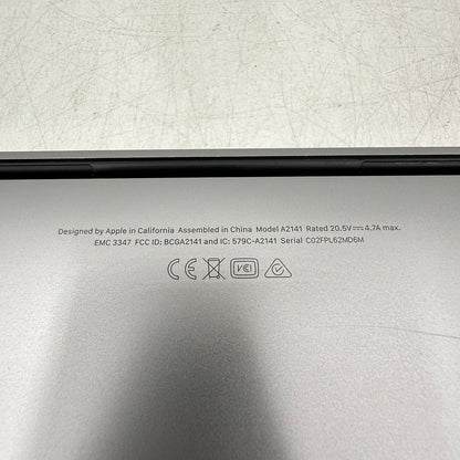 2019 Apple MacBook Pro 16" i7-9750H 2.6GHz 16GB RAM 512GB SSD 5300M A2141
