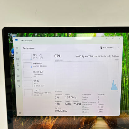 Microsoft Surface Laptop 3 15" Ryzen 7 3700U 2.3GHz 16GB RAM 512GB SSD 1873