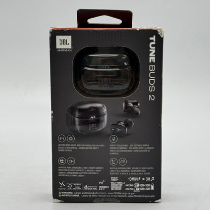 New JBL Tune Buds 2 In-Ear Wireless Headphones Black JBLTBUDS2GBLKAM