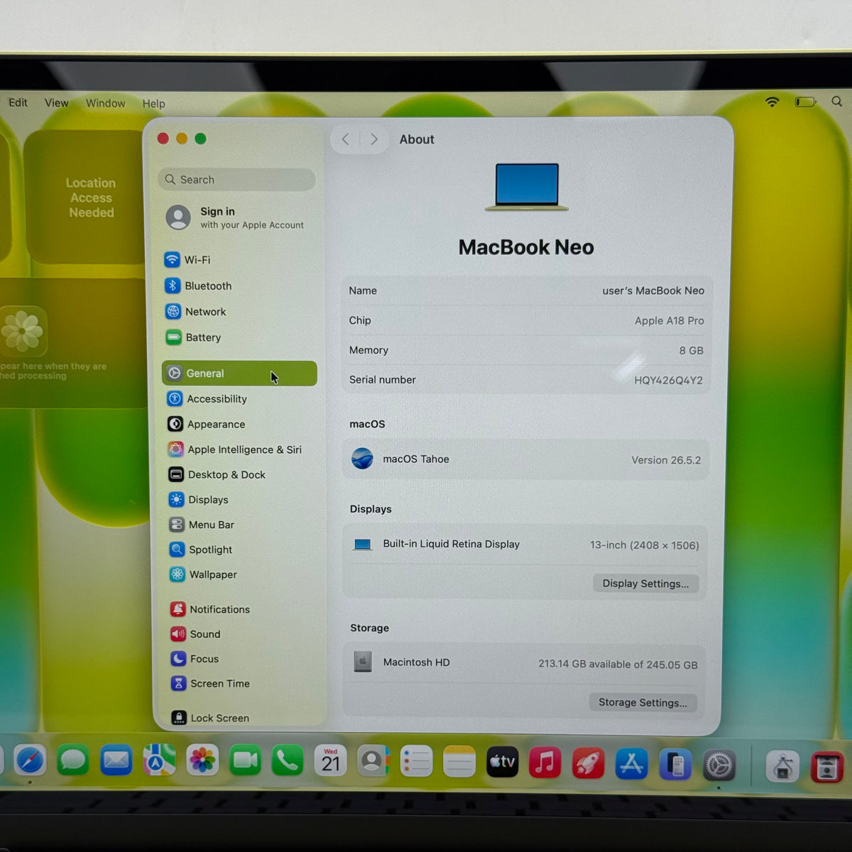 2026 Apple MacBook Neo 13" A18 Pro 5C GPU 4.0GHz 8GB RAM 256GB SSD MHFD4LL/A