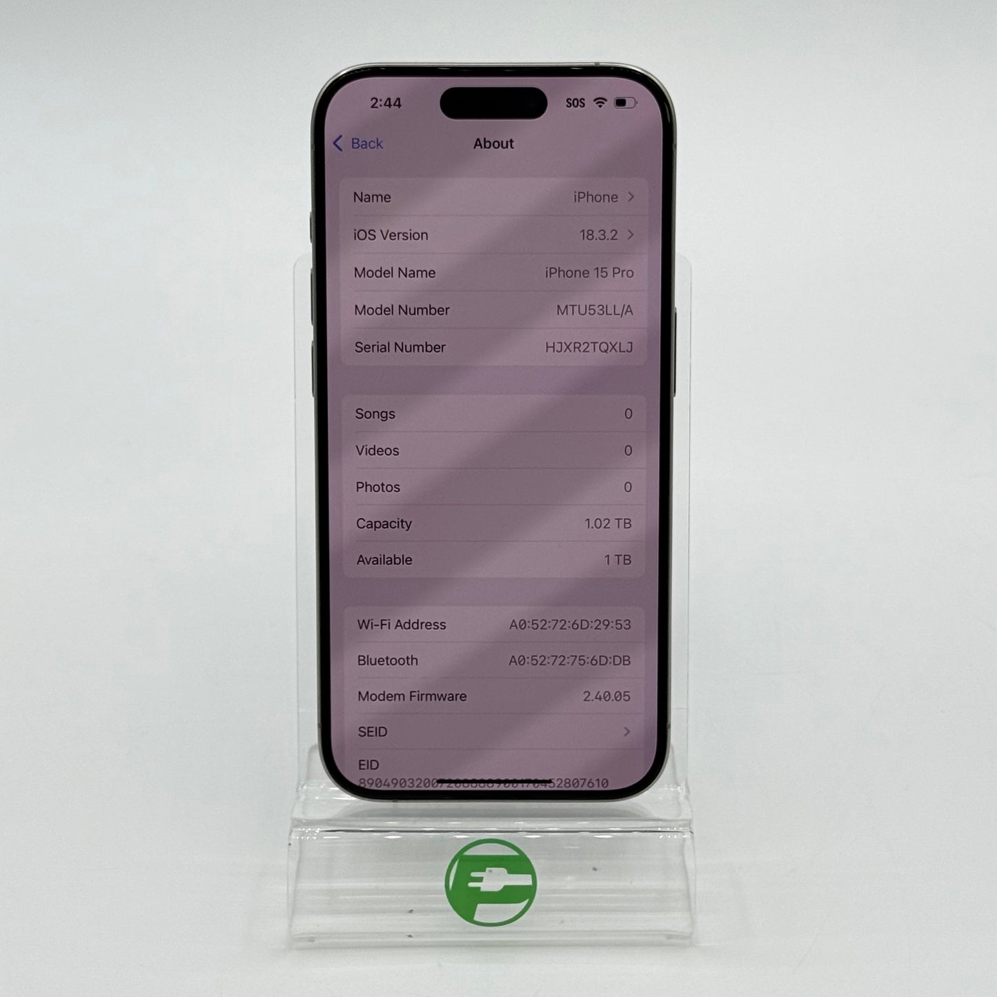 Unlocked Apple iPhone 15 Pro 1TB Natural Titanium MTU53LL/A