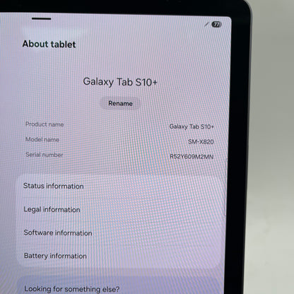 WiFi Only Samsung Galaxy Tab S10+ 12.4" 256GB Graphite SM-X820