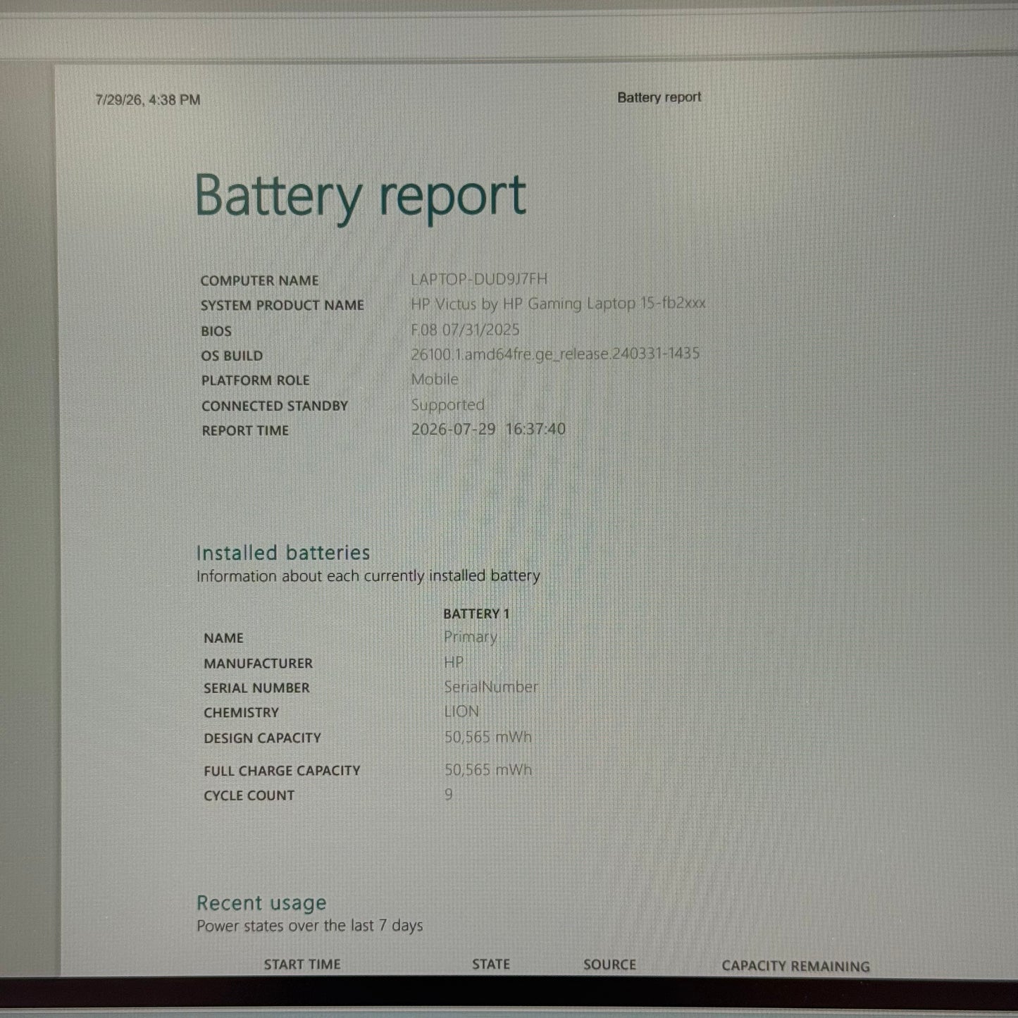 HP Victus 15-FB2063DX 15.6" Ryzen 5 7535HS 3.3GHz 8GB RAM 512GB SSD