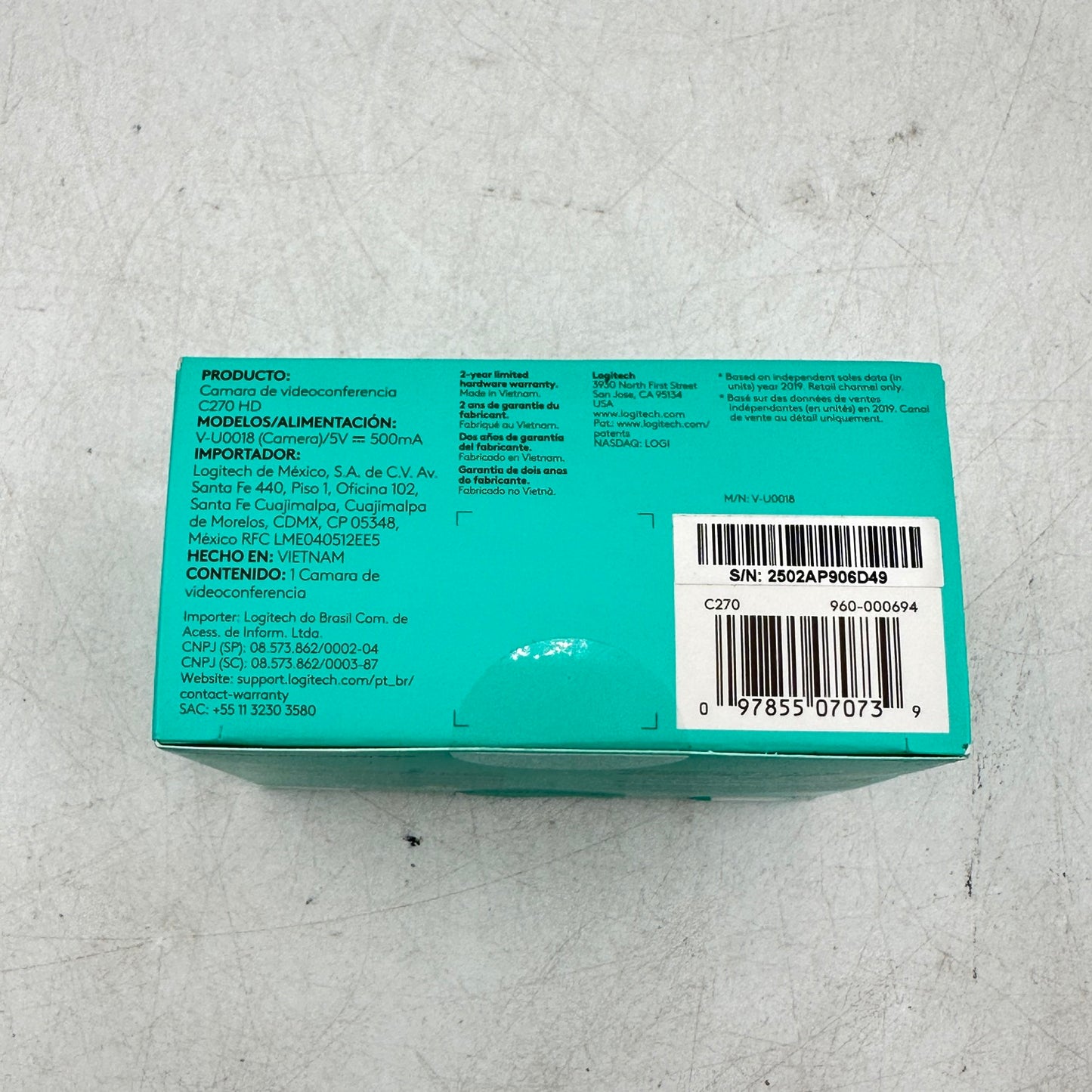 New Logitech C270 HD Webcam 960-000694