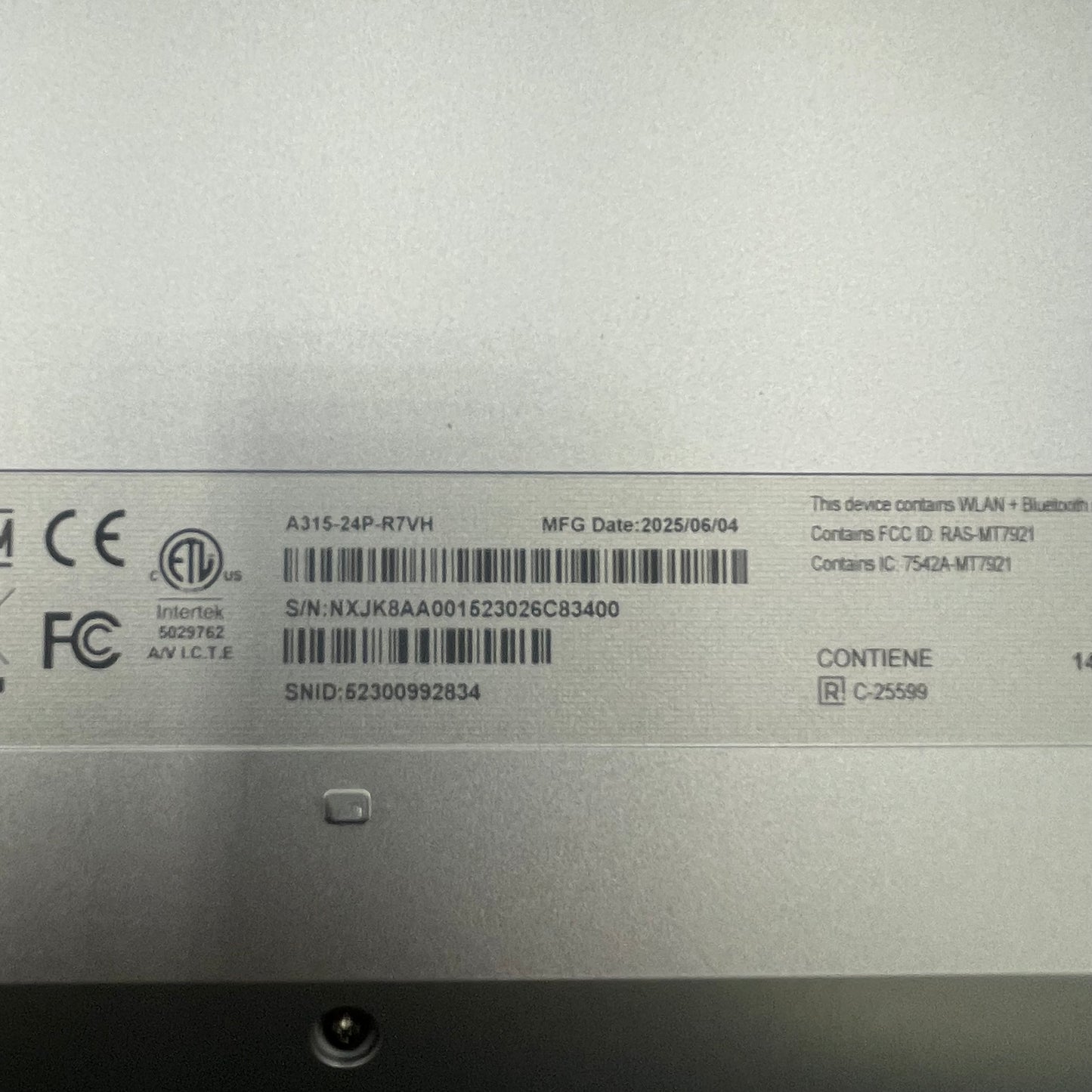 Broken Acer Aspire 3 15.6" Ryzen 3 7320U 2.4GHz 8GB RAM 128GB SSD Bad Battery
