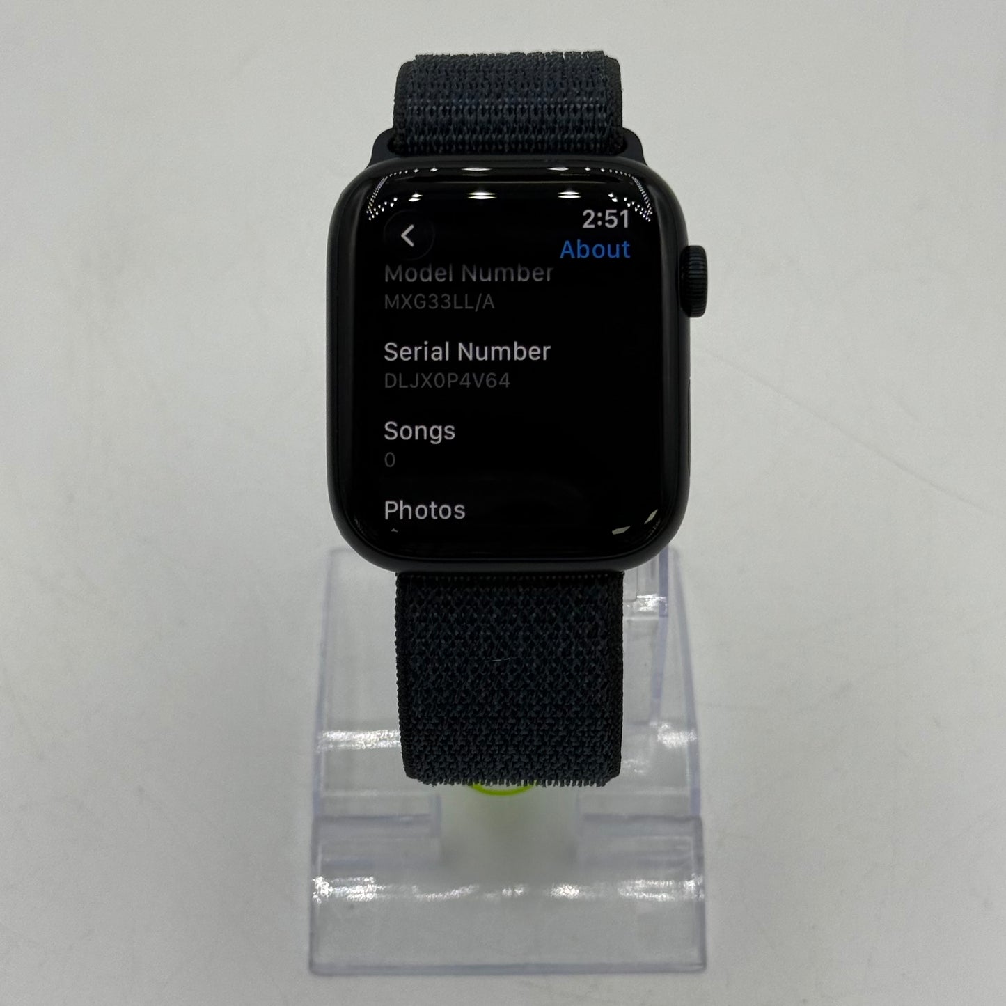 Unlocked Apple Watch SE 2nd Gen 44MM Midnight Aluminum Anchor Blue Sport Loop