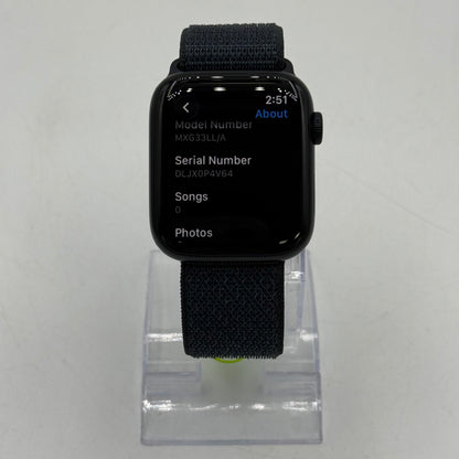 Unlocked Apple Watch SE 2nd Gen 44MM Midnight Aluminum Anchor Blue Sport Loop