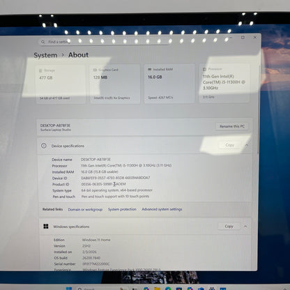 Microsoft Surface Studio 1964 14.4" i5-11300H 3.1GHz 16GB RAM 512GB SSD