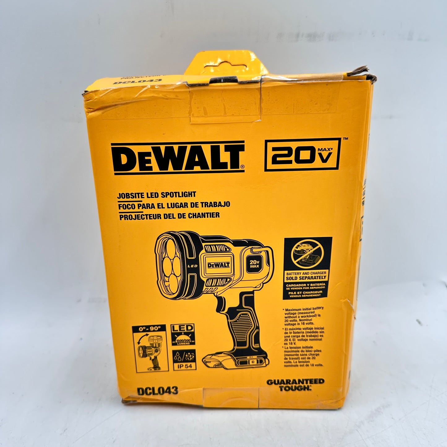 New DeWalt DCL043 20V MAX Jobsite LED Spotlight