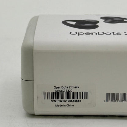 New Shokz OpenDots 2 Open Ear True Wireless Earbuds Black E320