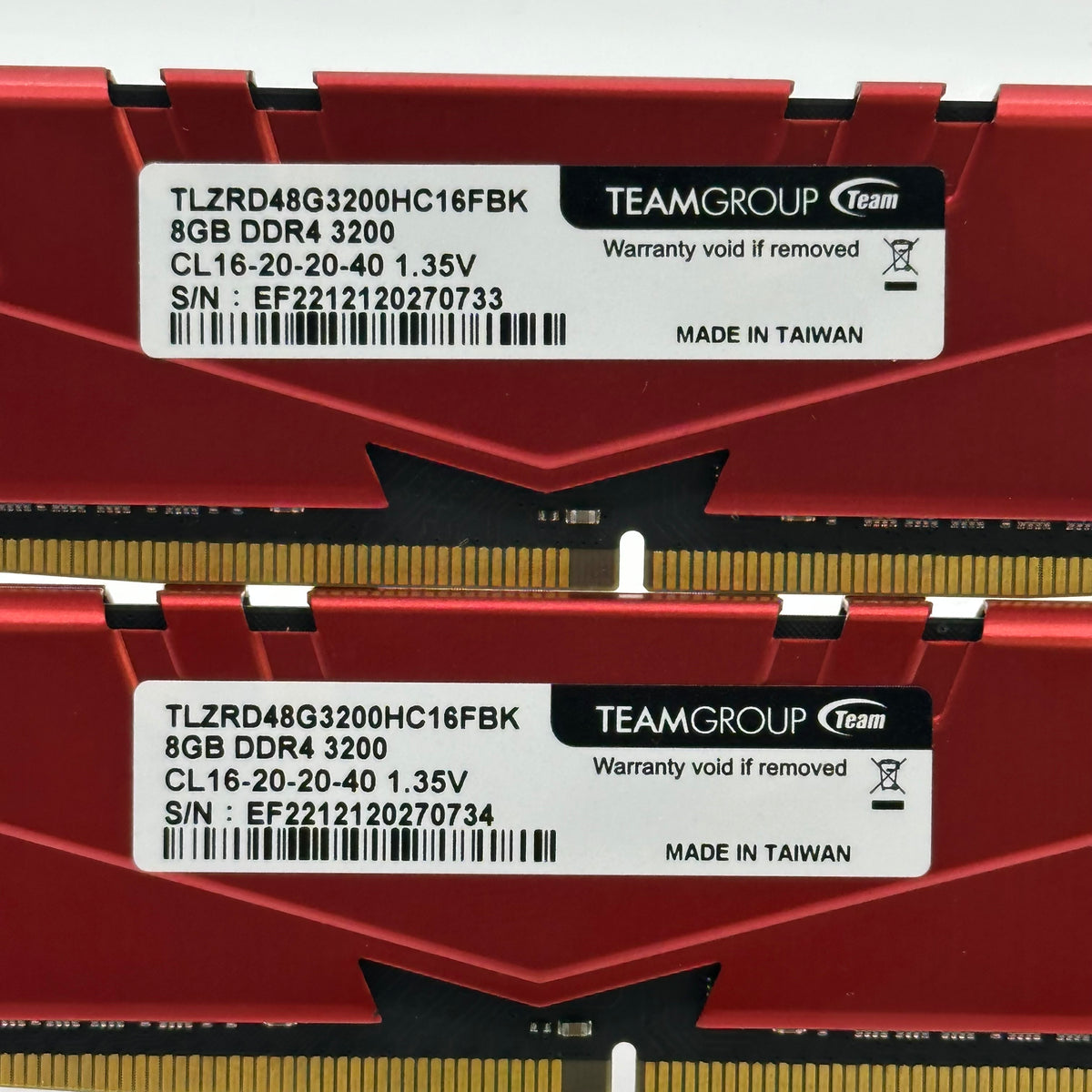 TeamGroup T-Force Vulcan 16GB (2x8GB) RAM DDR4 3200MHz TLZRD48G3200HC16FBK