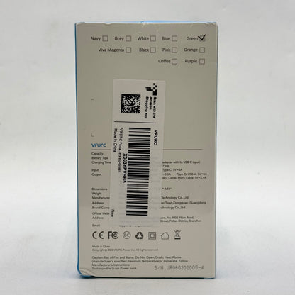 New VRURC 10000mAh Portable Power Bank T01 Green