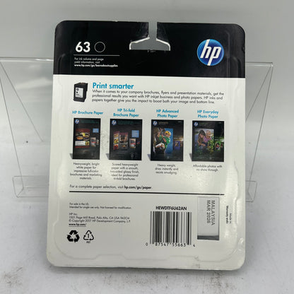 New HP 63 F6U62AN Black Noir Ink Cartridge