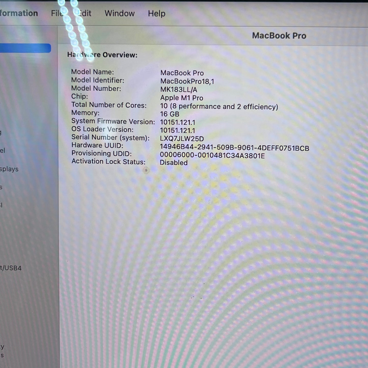 2021 Apple MacBook Pro 16" M1 Pro 16C GPU 3.2GHz 16GB RAM 512GB SSD A2485