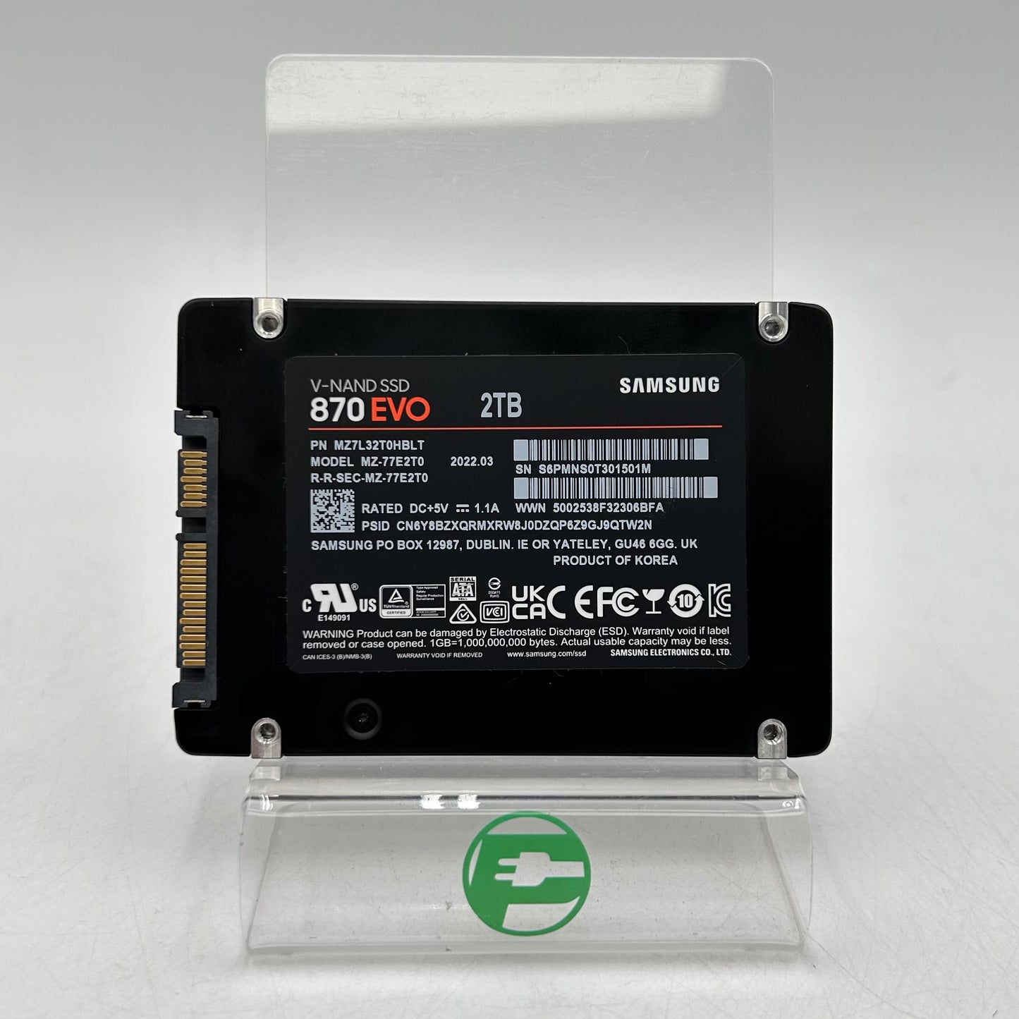 Samsung 2.5" 870 EVO 2TB eSATA III 6Gbps SSD MZ-77E2T0