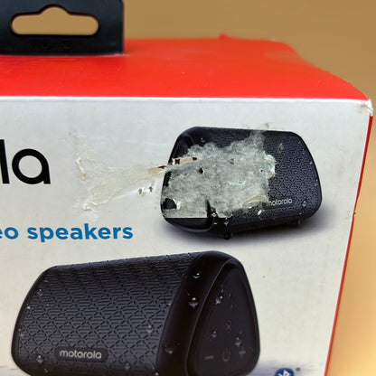 New Motorola Sonic Sub 340 Bass Twin Wireless Portable Bluetooth Speaker Black