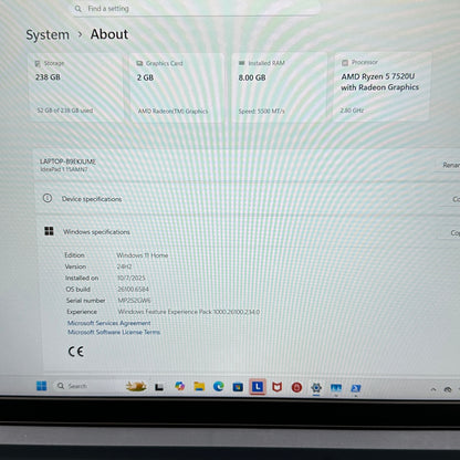 Lenovo IdeaPad 1 15AMN7 82VG00TYUS 15.6" Ryzen 5 7520U 2.8GHz 8GB RAM 256GB SSD
