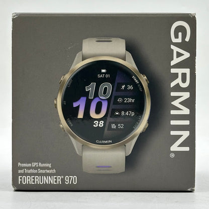 New Garmin Forerunner 970 47mm Smart Watch 010-02969-02 Soft Gold Titanium