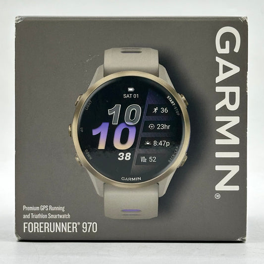 New Garmin Forerunner 970 47mm Smart Watch 010-02969-02 Soft Gold Titanium