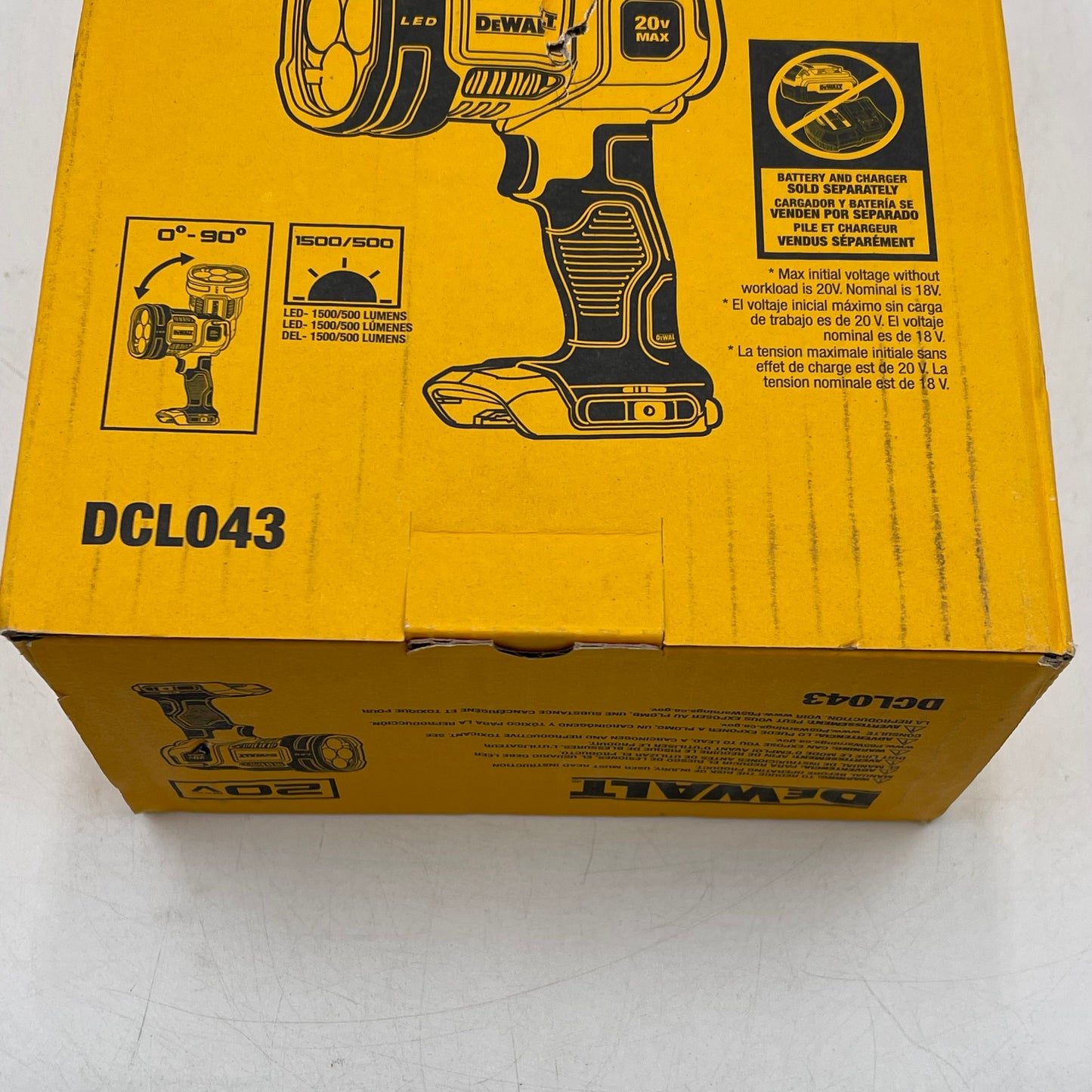 New DeWalt DCL043 20V MAX Jobsite LED SpotLight