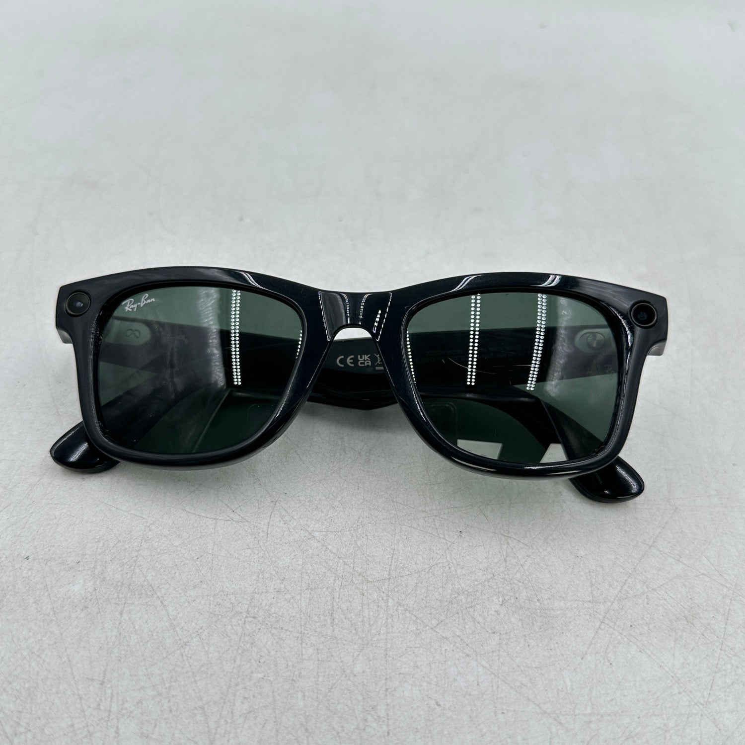 Ray-Ban Meta Wayfarer 019D Smart Glasses RW4006 Shiny Black/G15 Green Plano