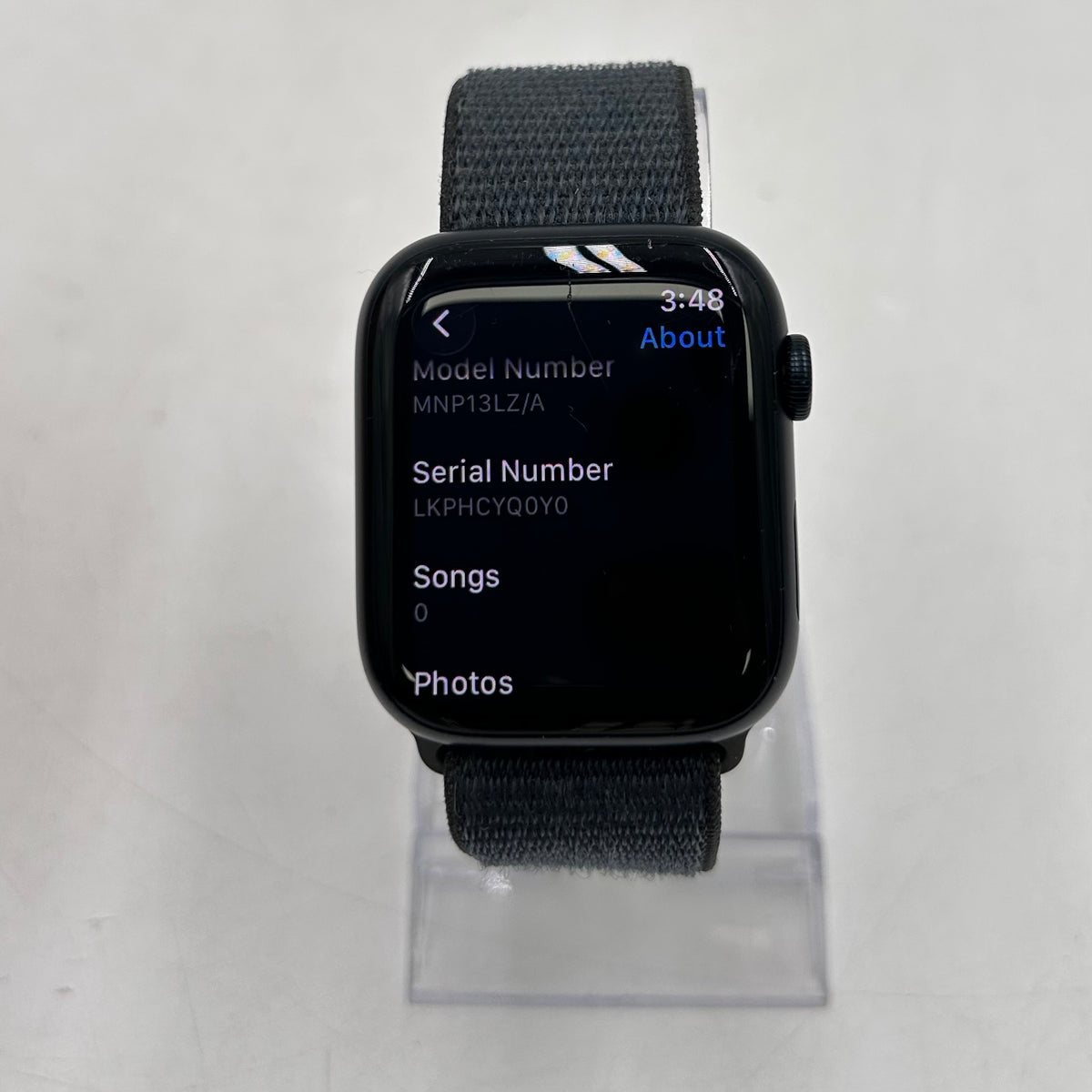 GPS Only Apple Watch Series 8 45MM Black Aluminum Dark Gray Sport Loop MNP13LZ/A