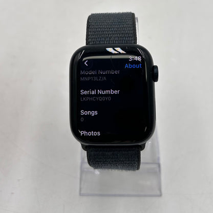 GPS Only Apple Watch Series 8 45MM Black Aluminum Dark Gray Sport Loop MNP13LZ/A
