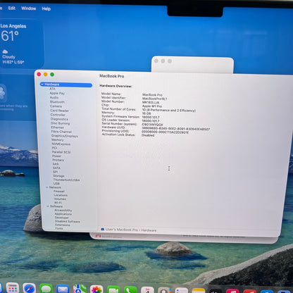 2021 Apple MacBook Pro 16" M1 Pro 16C GPU 3.2GHz 16GB RAM 512GB SSD A2485