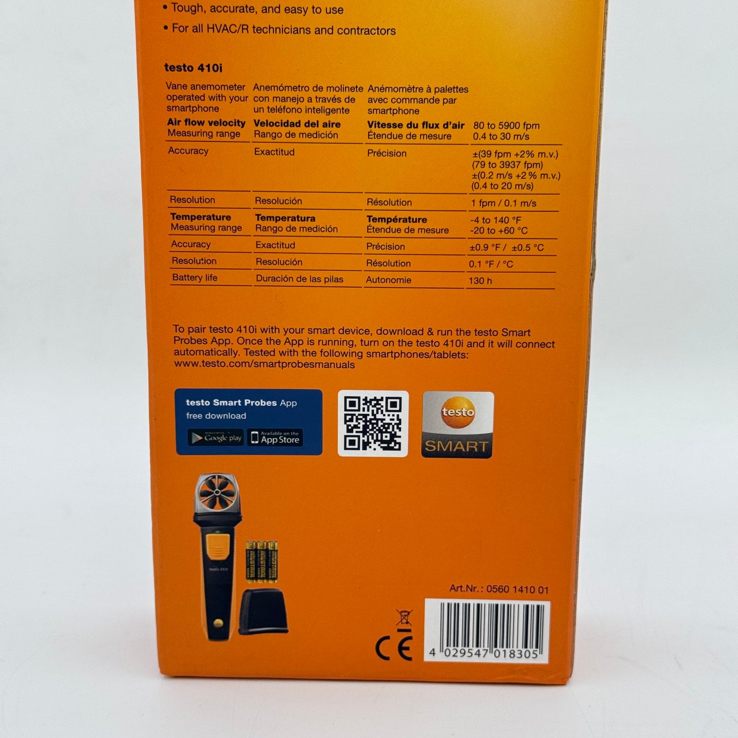 New Testo Smart Probe Vane Anemometer 410i