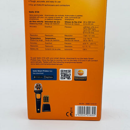 New Testo Smart Probe Vane Anemometer 410i