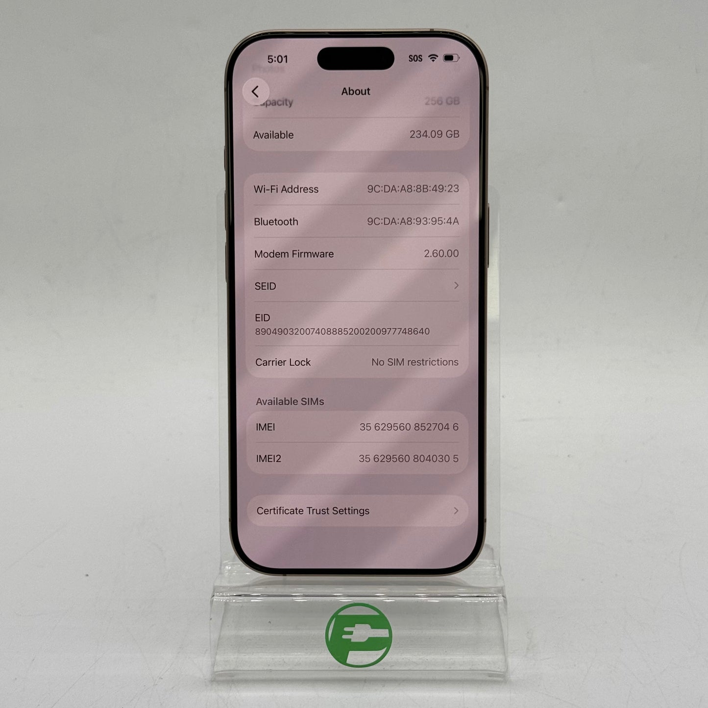 Factory Unlocked Apple iPhone 16 Pro 256GB Desert Titanium MYMJ3LL/A