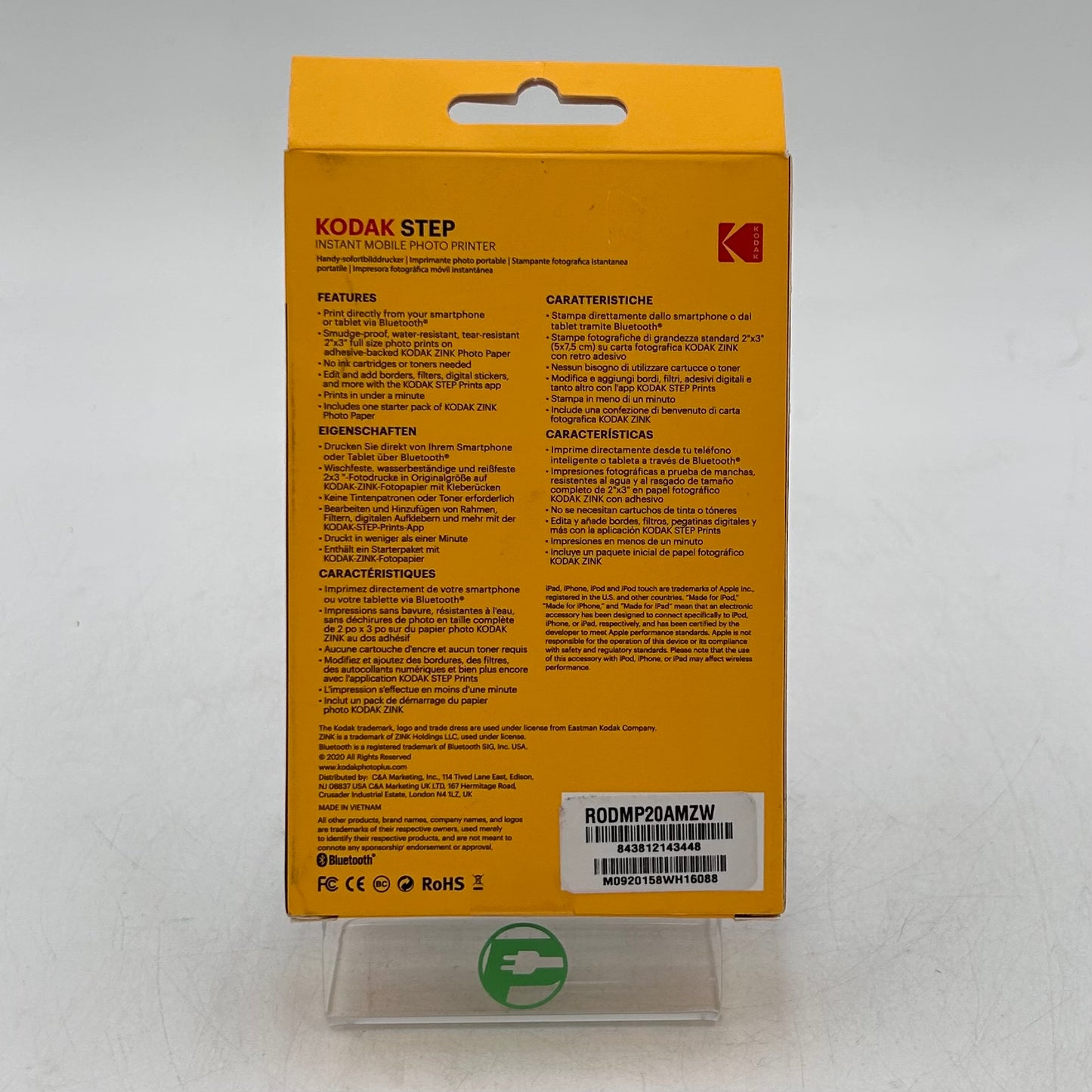 New Kodak Step Instant Mobile Photo Printer White RODMP20AMZW