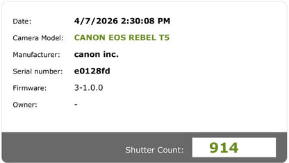 Canon EOS Rebel T5 18.0MP Digital SLR DSLR Camera With Accessories