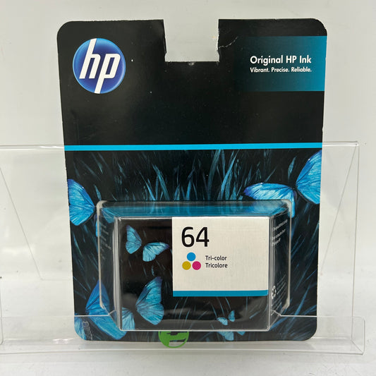 New HP 64 N9J989AN Tri-color Ink Cartridge