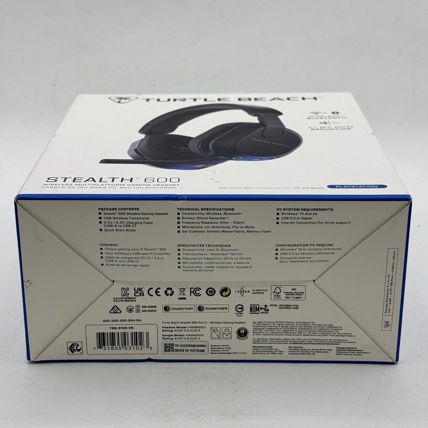 New Turtle Beach Stealth 600 Gen 3 Over Ear Gaming Headset Black HWBB0001