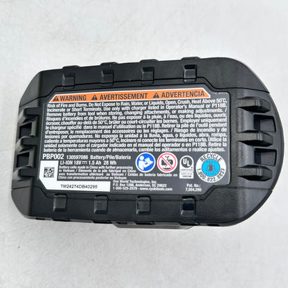 Ryobi One+ PC6002 120V Class 2 Battery Charger + PBP002 18V Li-Ion Battery