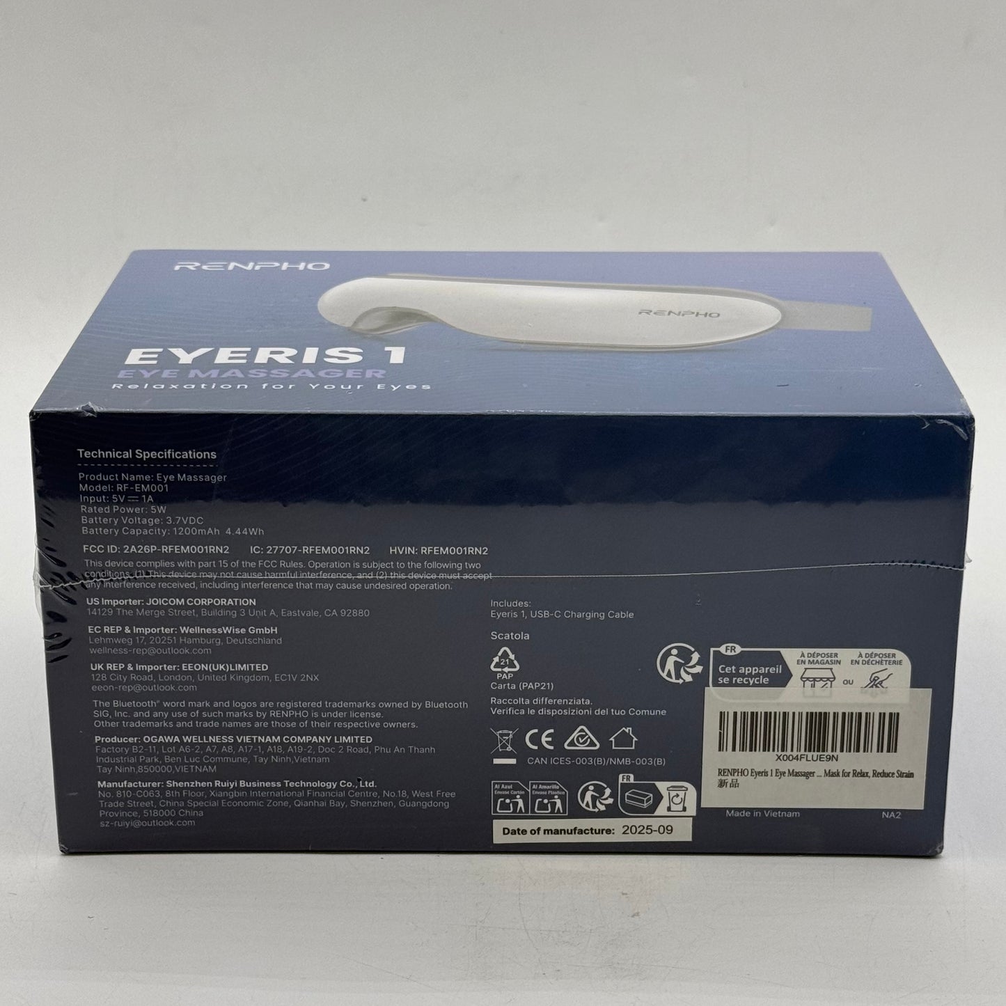 New RENPHO EYERIS 1 Eye Massager RF-EM001