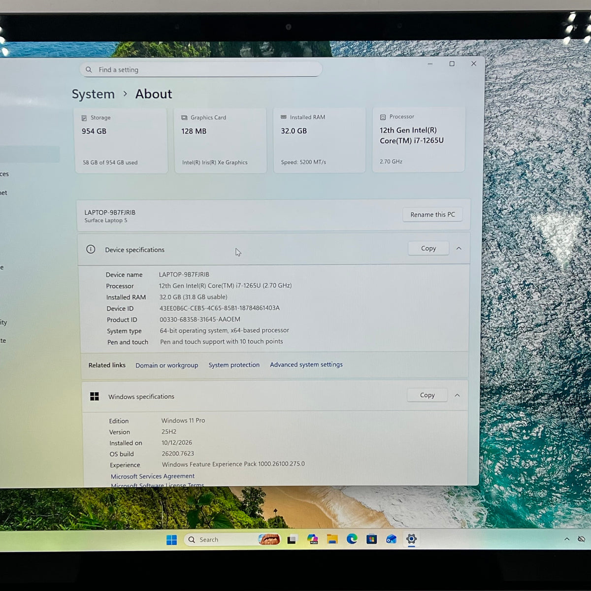 Microsoft Surface Laptop 5 15" i7-1265U 2.7GHz 32GB RAM 1TB SSD 1979