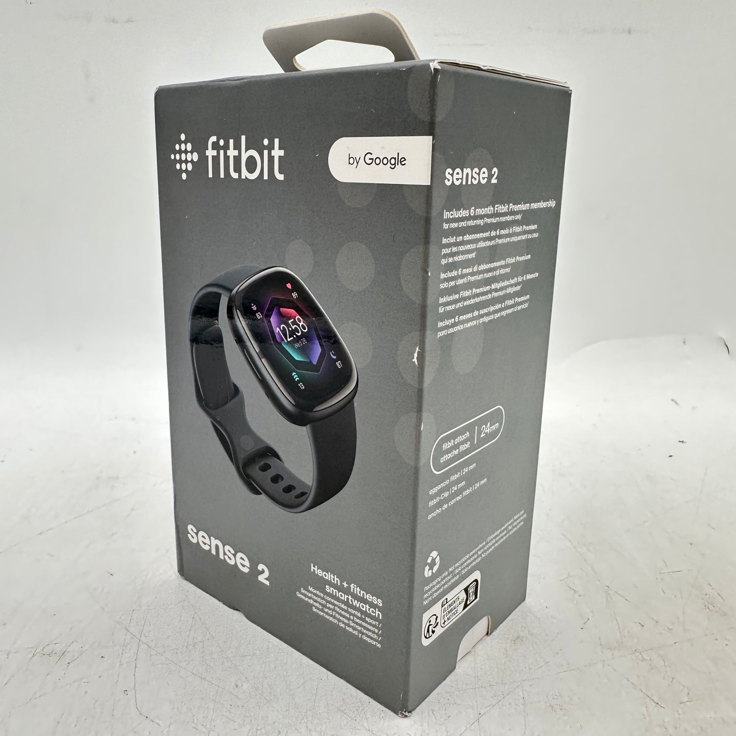 New Fitbit Sense 2 24mm Health & Fitness Smart Watch FB521BKGB-US