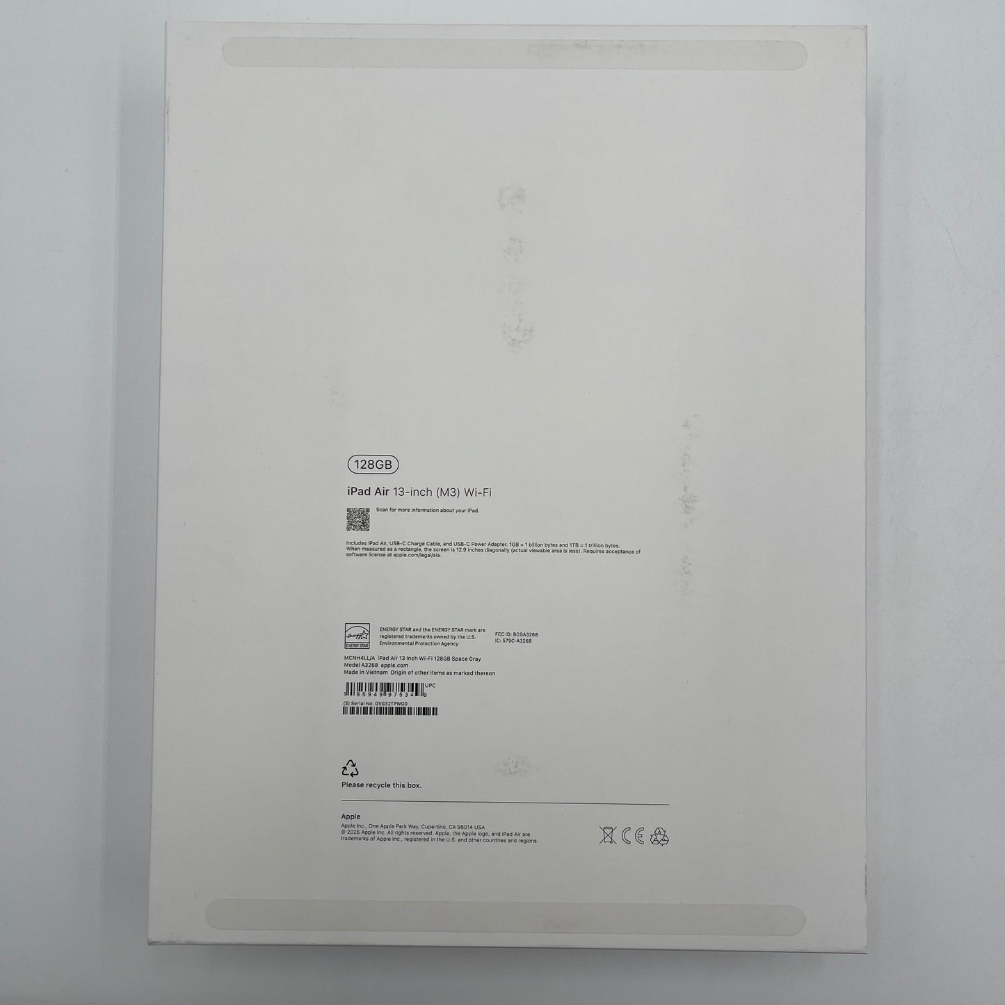 WiFi Only Apple iPad Air 13" M3 128GB Space Gray MCNH4LL/A