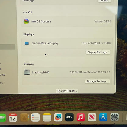 2020 Apple MacBook Air 13.3" i3 1.1GHz 8GB RAM 256GB SSD Space Gray A2179